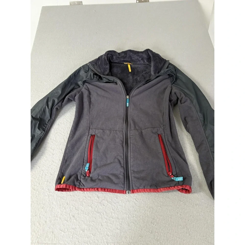 Lole Jacket Womens Medium Gray Fleece Full Zip Colorblock Hiking Warm Lined